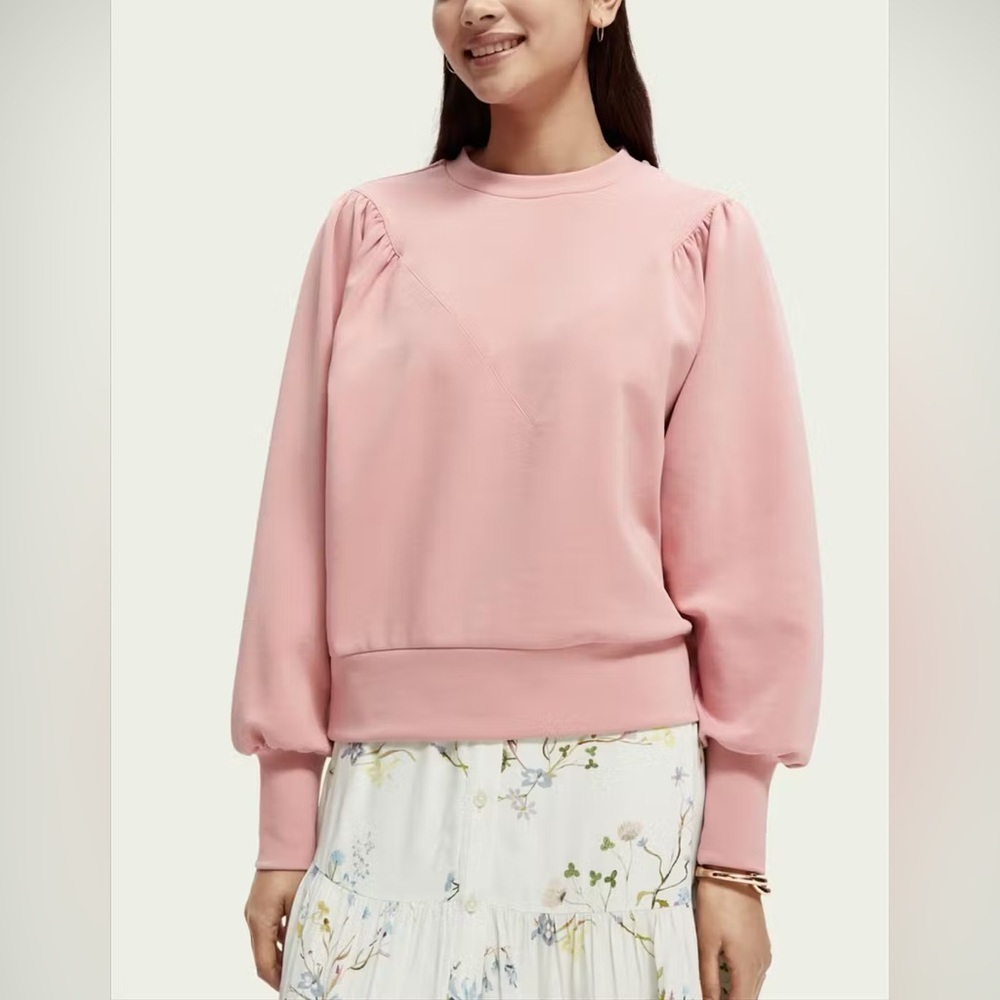SCOTCH & SODA PINK PUFF SLEEVES SWEATER - XS